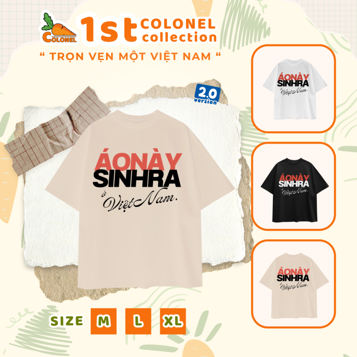 ÁO THUN UNISEX LOCAL BRAND COLONEL VN18 – Form Rộng Oversize, Cotton Dày, In Chữ