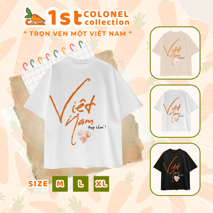 ÁO THUN UNISEX LOCAL BRAND COLONEL VN09 – Form Rộng Oversize, Cotton Dày, In Chữ