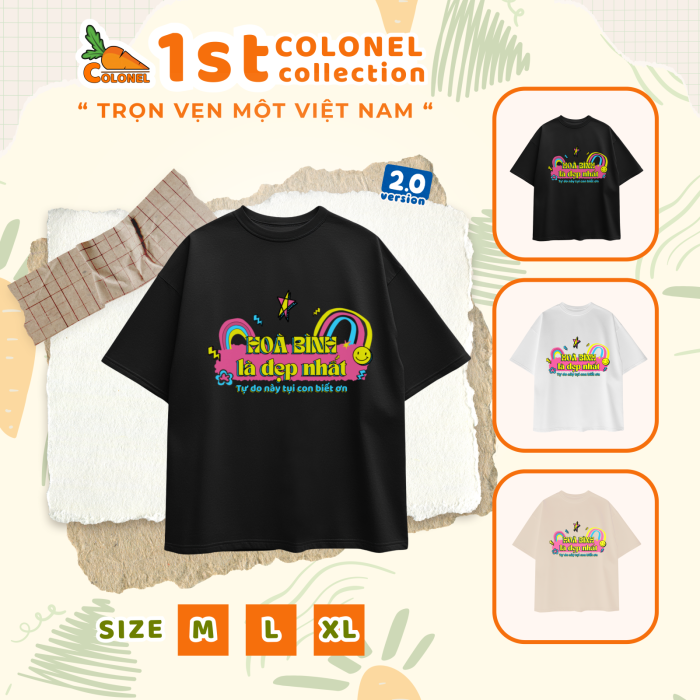 ÁO THUN UNISEX LOCAL BRAND COLONEL VN16 – Form Rộng Oversize, Cotton Dày, In Chữ
