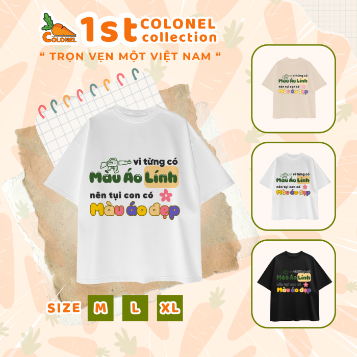 ÁO THUN UNISEX LOCAL BRAND COLONEL VN01 – Form Rộng Oversize, Cotton Dày, In Chữ
