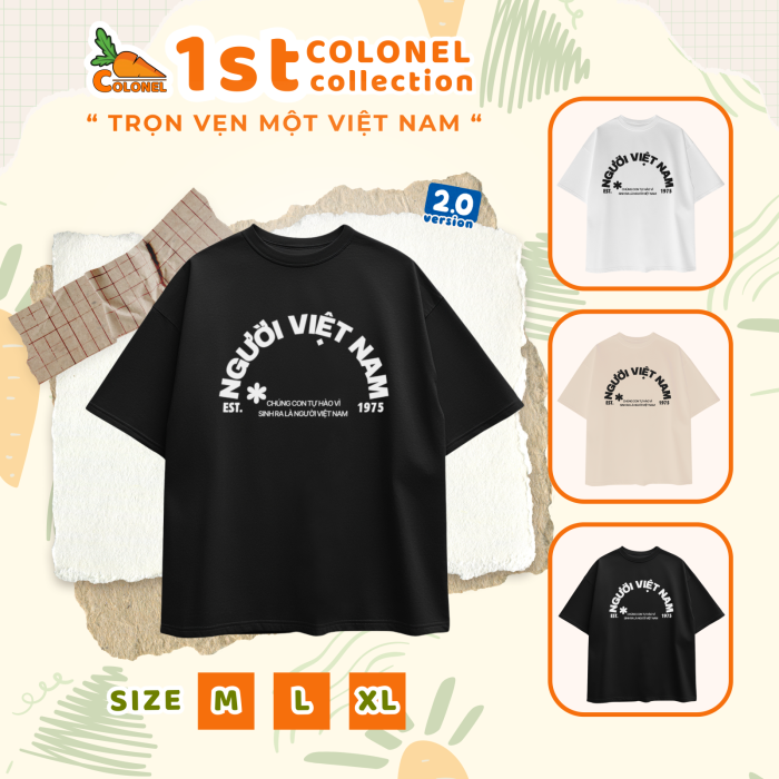 ÁO THUN UNISEX LOCAL BRAND COLONEL VN13 – Form Rộng Oversize, Cotton Dày, In Chữ