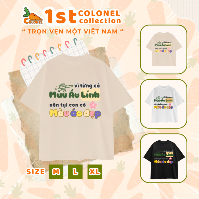 ÁO THUN UNISEX LOCAL BRAND COLONEL VN01 – Form Rộng Oversize, Cotton Dày, In Chữ