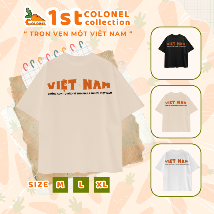 ÁO THUN UNISEX LOCAL BRAND COLONEL VN03 – Form Rộng Oversize, Cotton Dày, In Chữ