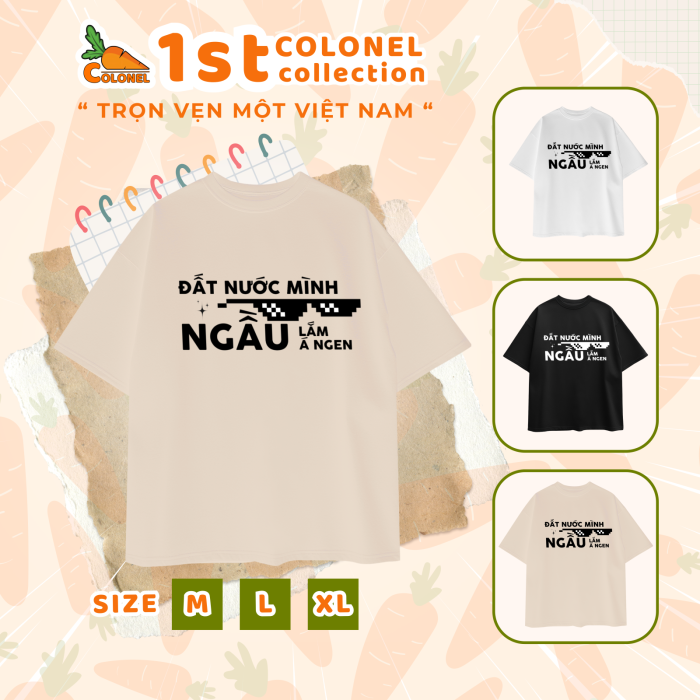 ÁO THUN UNISEX LOCAL BRAND COLONEL VN04 – Form Rộng Oversize, Cotton Dày, In Chữ