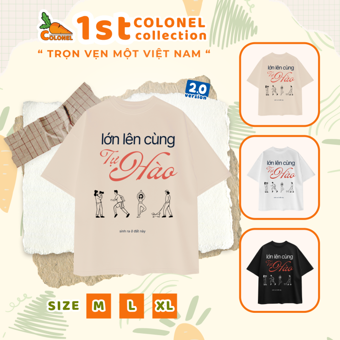 ÁO THUN UNISEX LOCAL BRAND COLONEL VN22 – Form Rộng Oversize, Cotton Dày, In Chữ