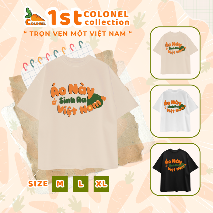 ÁO THUN UNISEX LOCAL BRAND COLONEL VN02 – Form Rộng Oversize, Cotton Dày, In Chữ