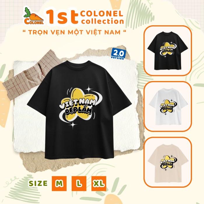 ÁO THUN UNISEX LOCAL BRAND COLONEL VN21 – Form Rộng Oversize, Cotton Dày, In Chữ