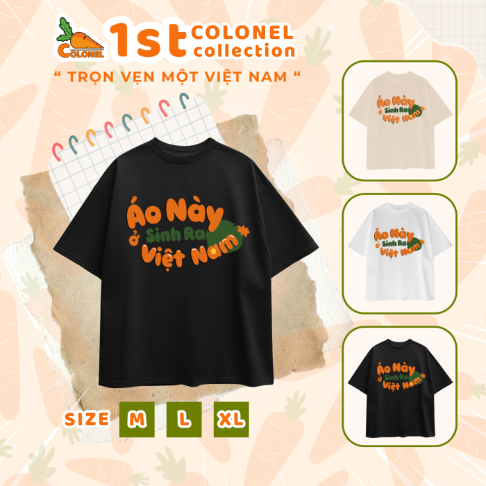 ÁO THUN UNISEX LOCAL BRAND COLONEL VN02 – Form Rộng Oversize, Cotton Dày, In Chữ