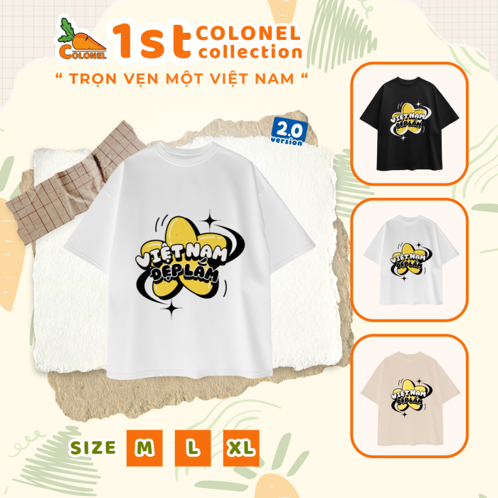 ÁO THUN UNISEX LOCAL BRAND COLONEL VN21 – Form Rộng Oversize, Cotton Dày, In Chữ