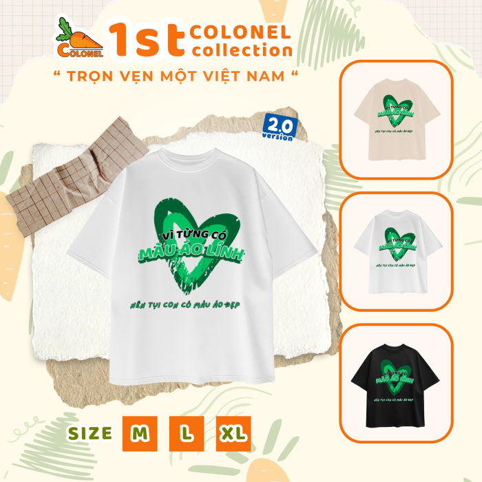 ÁO THUN UNISEX LOCAL BRAND COLONEL VN20 – Form Rộng Oversize, Cotton Dày, In Chữ