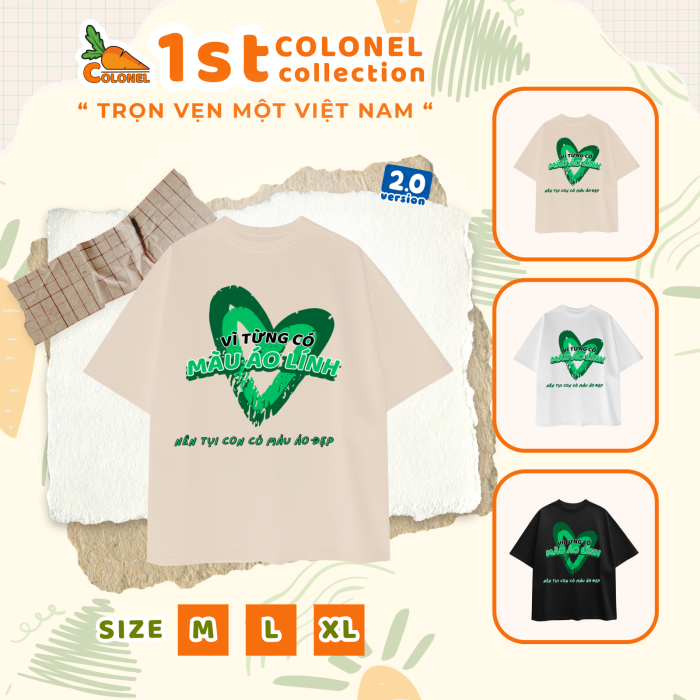 ÁO THUN UNISEX LOCAL BRAND COLONEL VN20 – Form Rộng Oversize, Cotton Dày, In Chữ